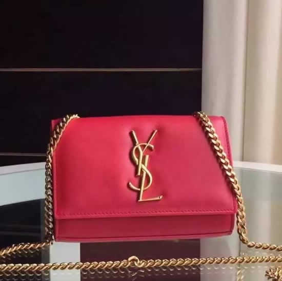 Replica Saint Laurent Small Monogram Satchel Bag In Red Leather